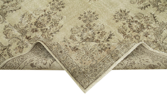 7x10 Beige Turkish Vintage Area Rug - 39001