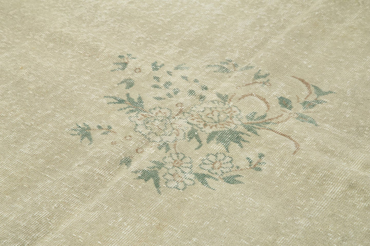 7x10 Beige Turkish Vintage Area Rug - 39004