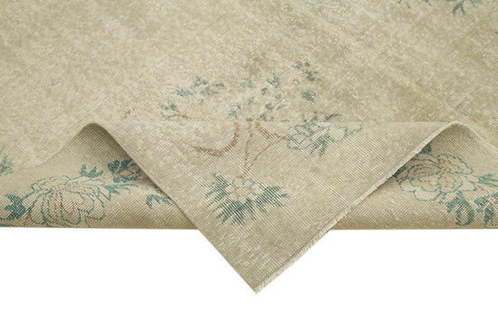 7x10 Beige Turkish Vintage Area Rug - 39004