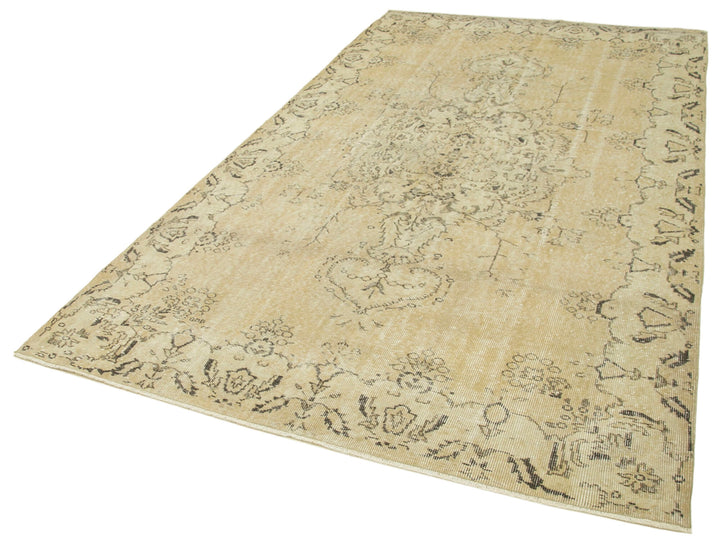 6x10 Beige Turkish Vintage Area Rug - 39011