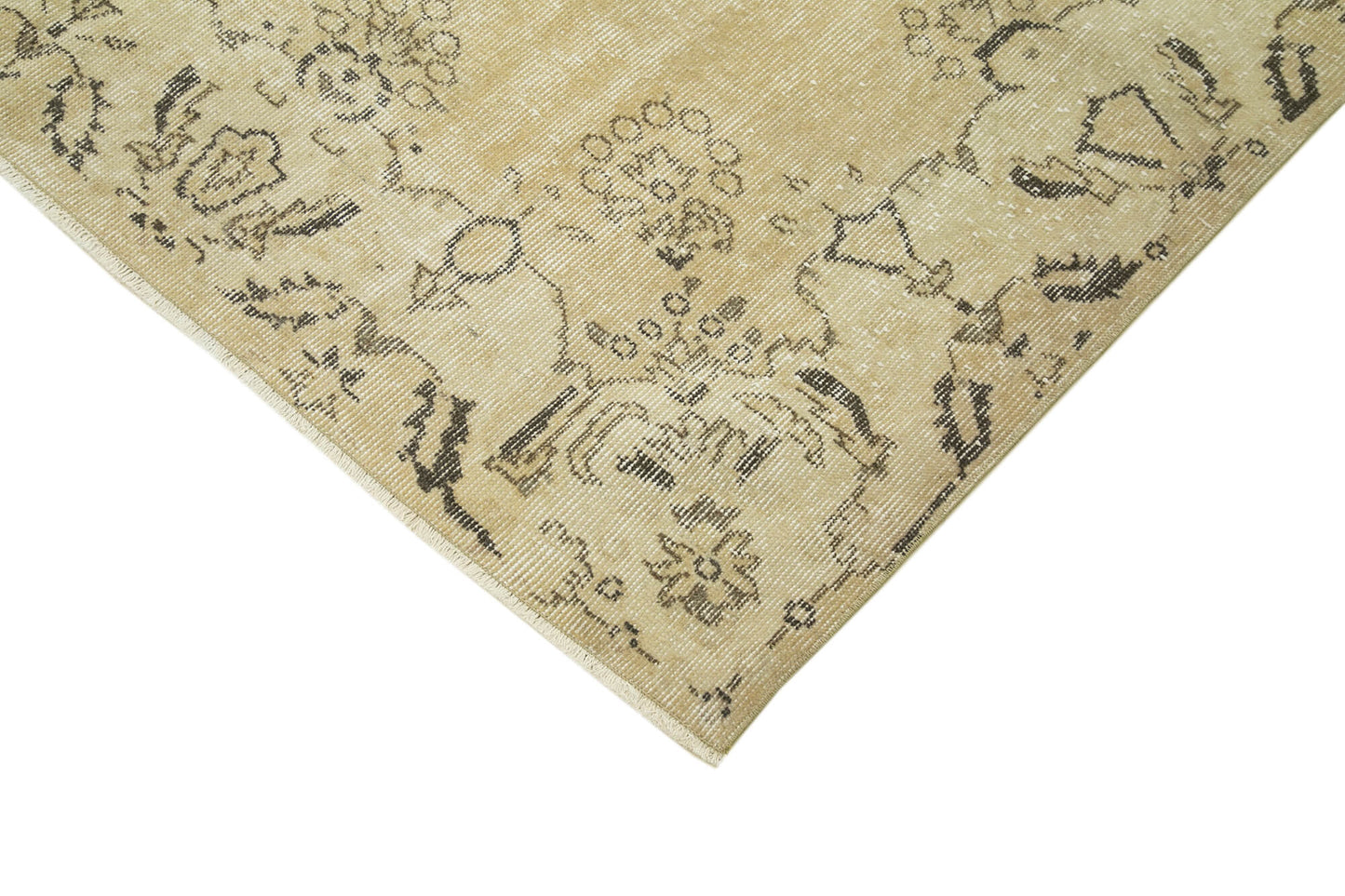 6x10 Beige Turkish Vintage Area Rug - 39011