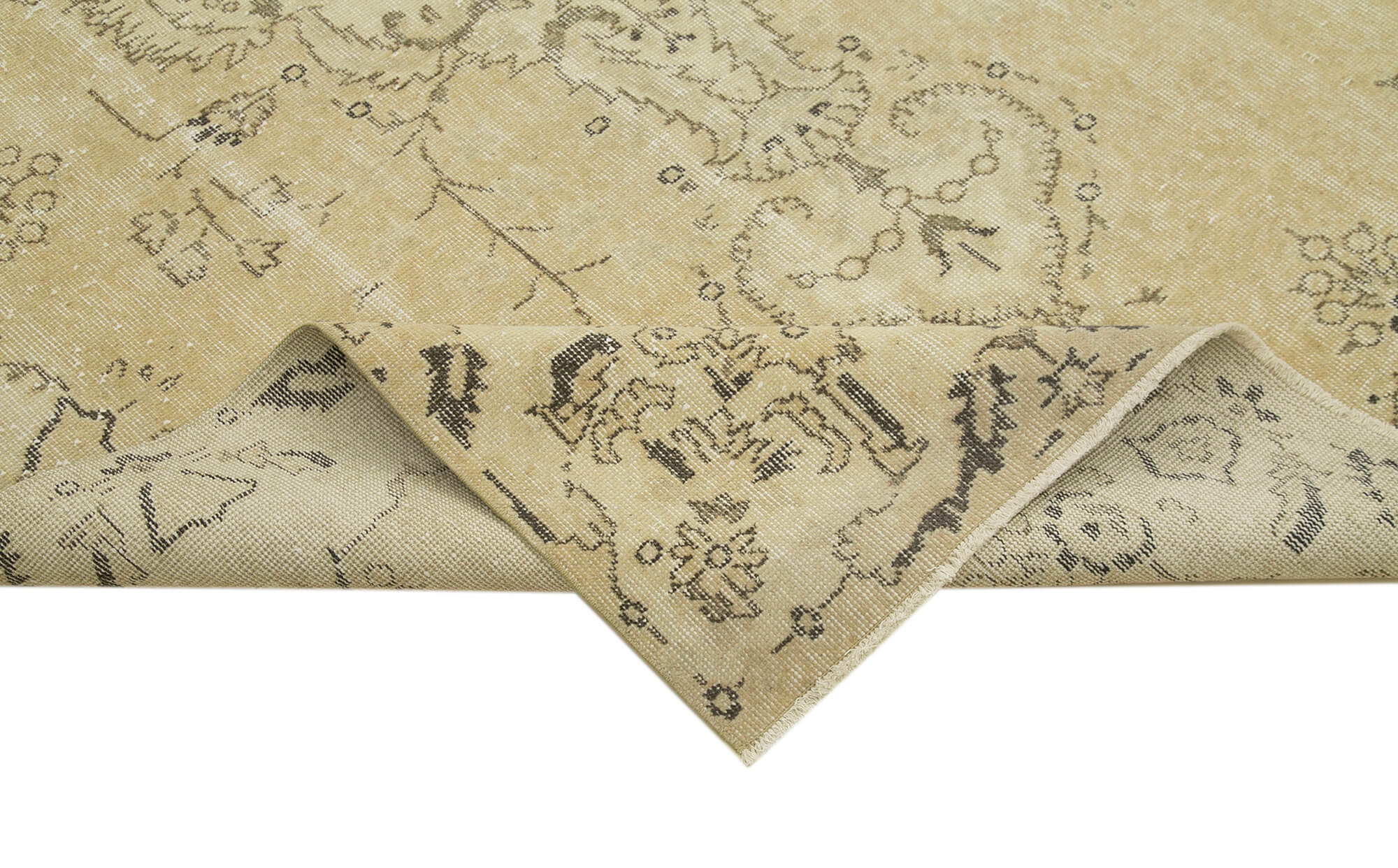 6x10 Beige Turkish Vintage Area Rug - 39011