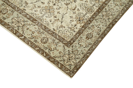 6x9 Beige Turkish Vintage Area Rug - 39013