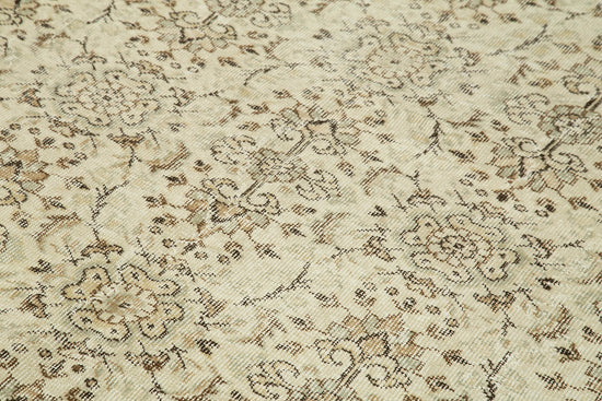 6x9 Beige Turkish Vintage Area Rug - 39013