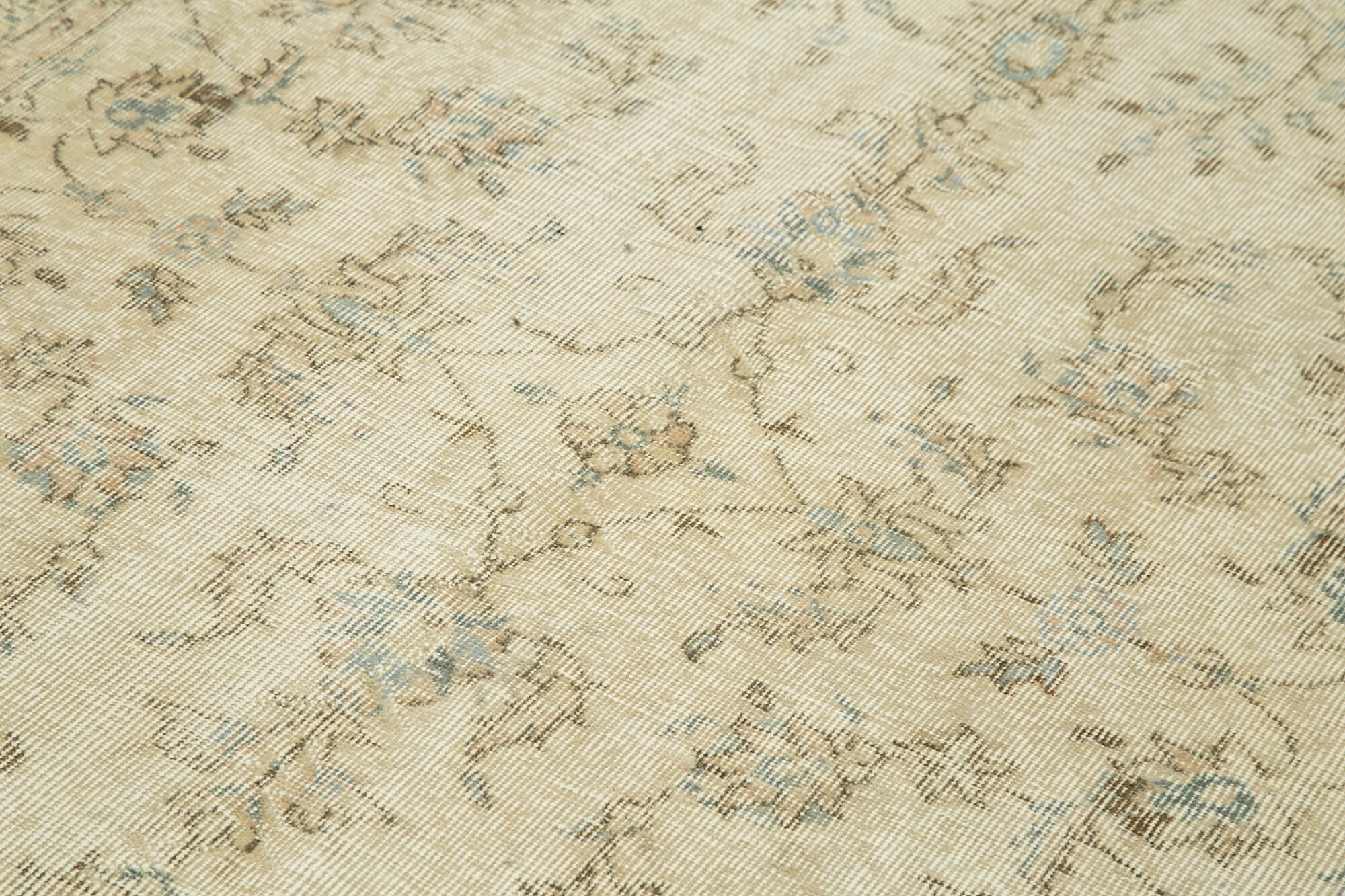 5x8 Beige Turkish Vintage Area Rug - 39016