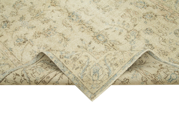5x8 Beige Turkish Vintage Area Rug - 39016