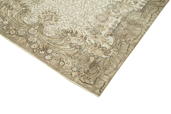 6x9 Beige Turkish Vintage Area Rug - 39021