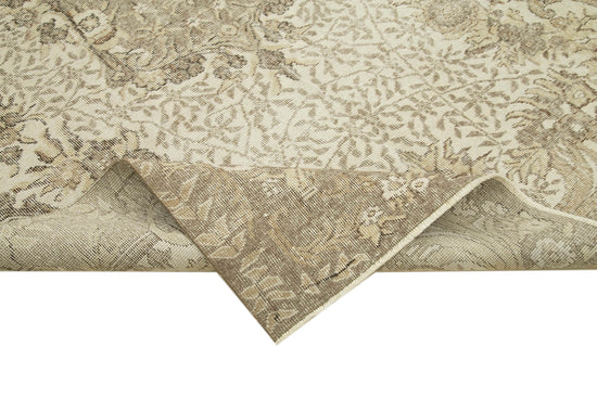6x9 Beige Turkish Vintage Area Rug - 39021