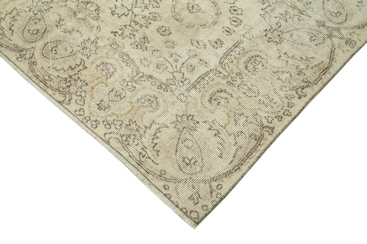 5x8 Beige Turkish Vintage Area Rug - 39022