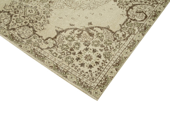 5x9 Beige Turkish Vintage Area Rug - 39024