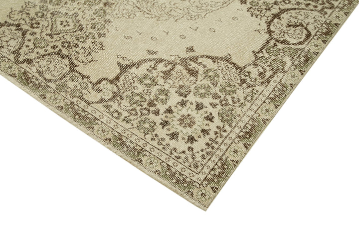 5x9 Beige Turkish Vintage Area Rug - 39024