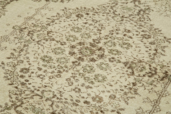 5x9 Beige Turkish Vintage Area Rug - 39024