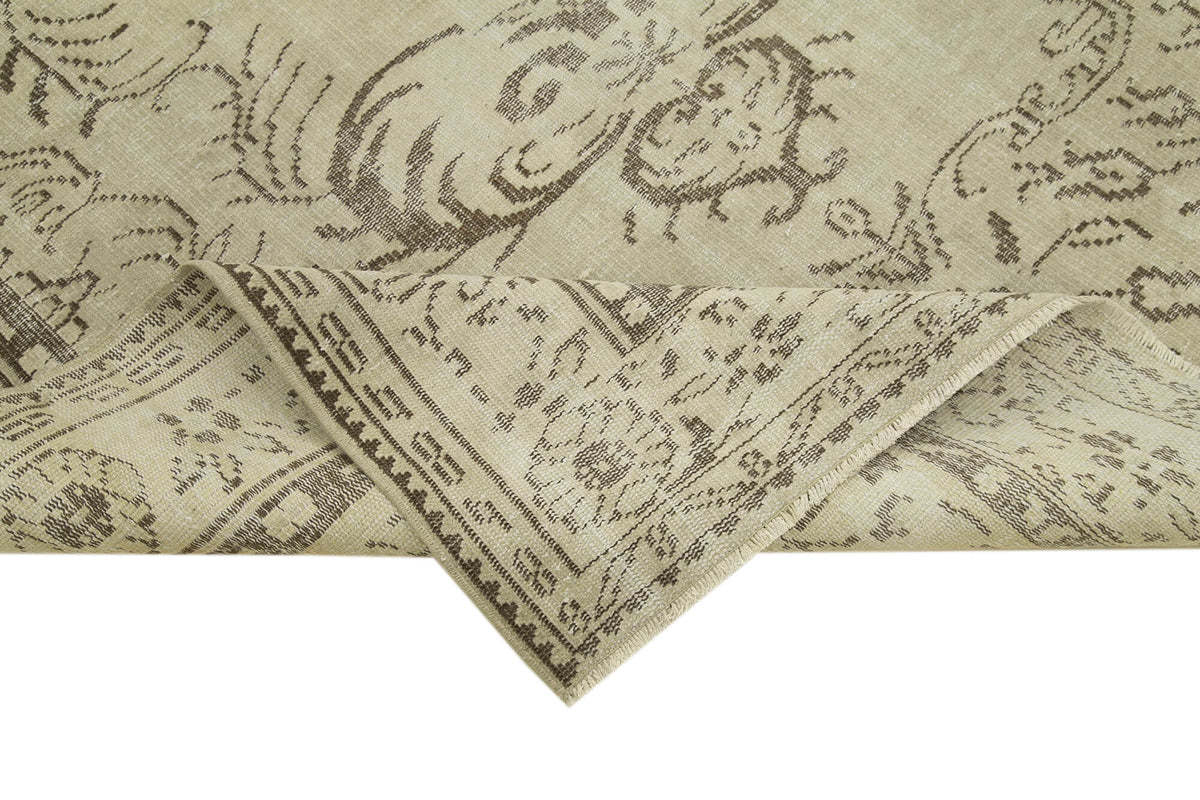 6x9 Beige Turkish Vintage Area Rug - 39030