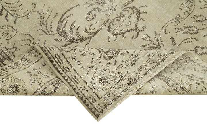 6x9 Beige Turkish Vintage Area Rug - 39030