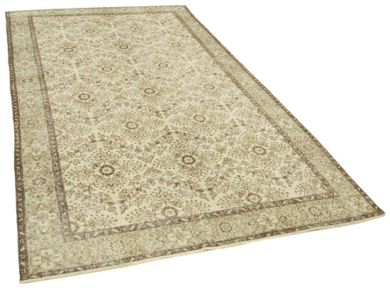 6x10 Beige Turkish Vintage Area Rug - 39031