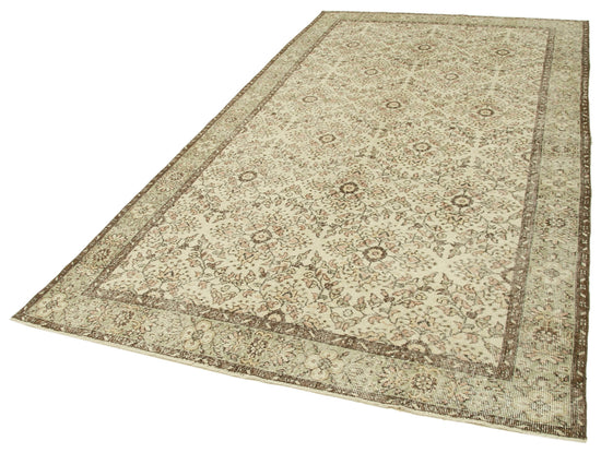 6x10 Beige Turkish Vintage Area Rug - 39031