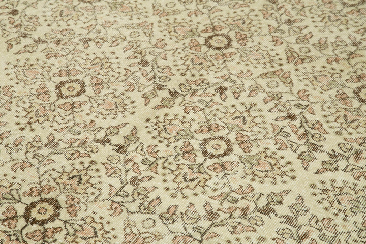 6x10 Beige Turkish Vintage Area Rug - 39031