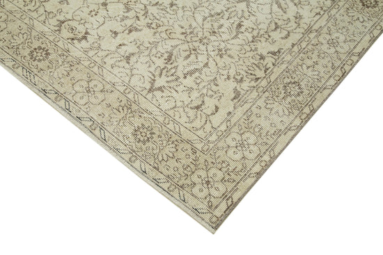 5x9 Beige Turkish Vintage Area Rug - 39033