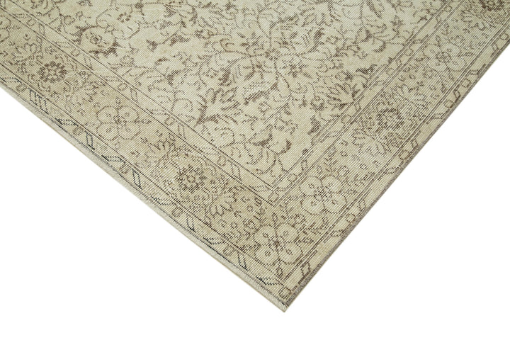 5x9 Beige Turkish Vintage Area Rug - 39033