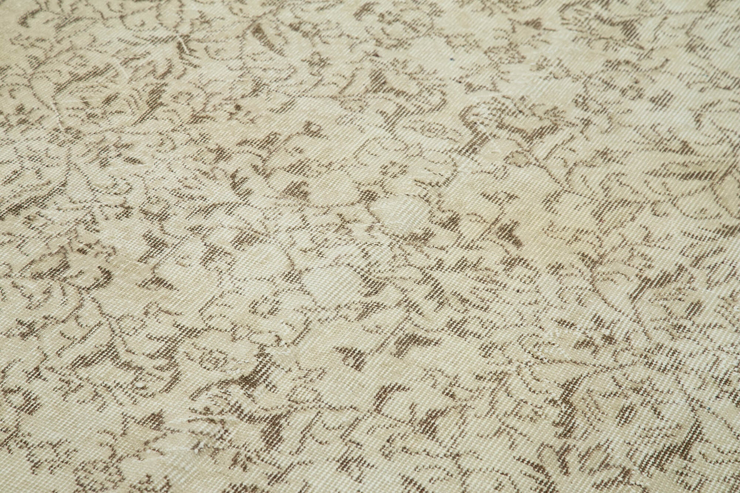 5x9 Beige Turkish Vintage Area Rug - 39033