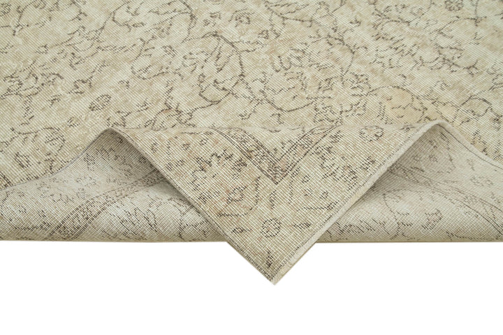 5x9 Beige Turkish Vintage Area Rug - 39035