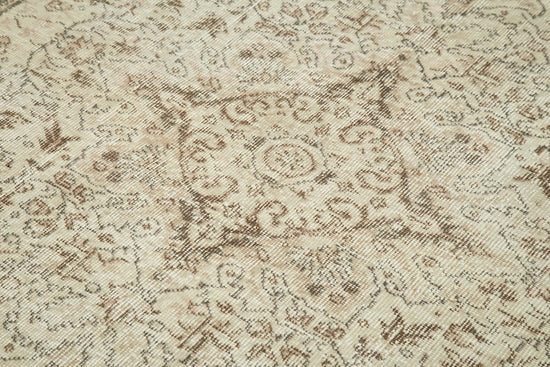 5x9 Beige Turkish Vintage Area Rug - 39037