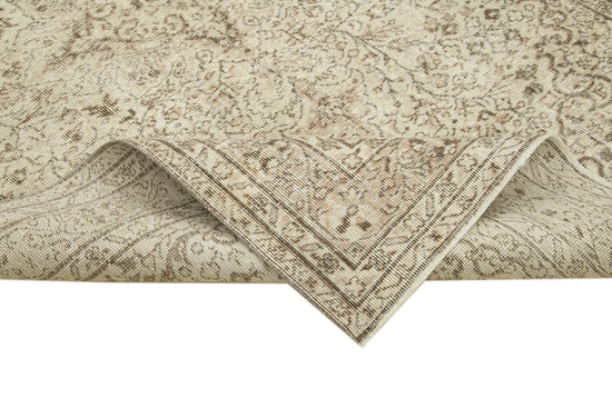5x9 Beige Turkish Vintage Area Rug - 39037