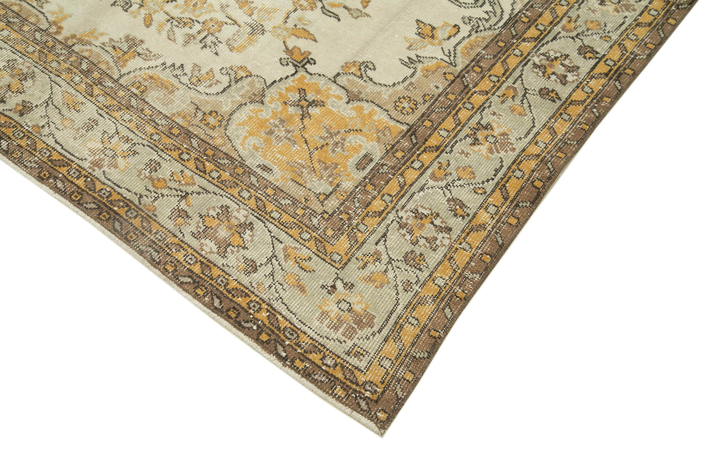 6x10 Beige Turkish Vintage Area Rug - 39041