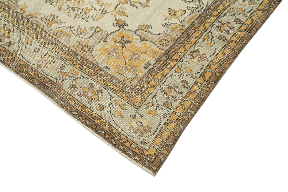 6x10 Beige Turkish Vintage Area Rug - 39041