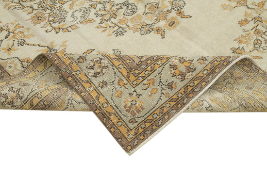 6x10 Beige Turkish Vintage Area Rug - 39041