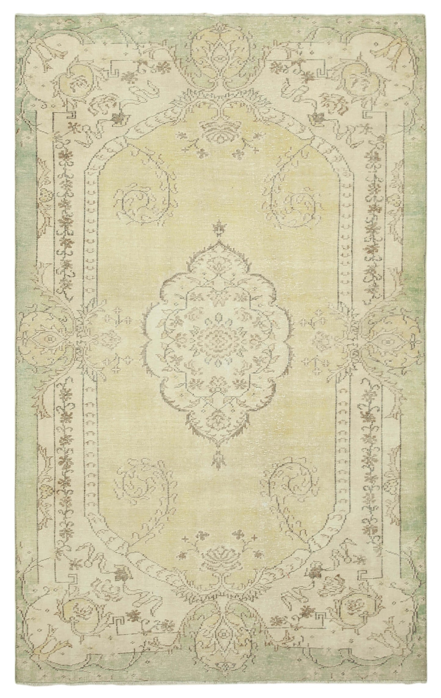 6x10 Beige Turkish Vintage Area Rug - 39043