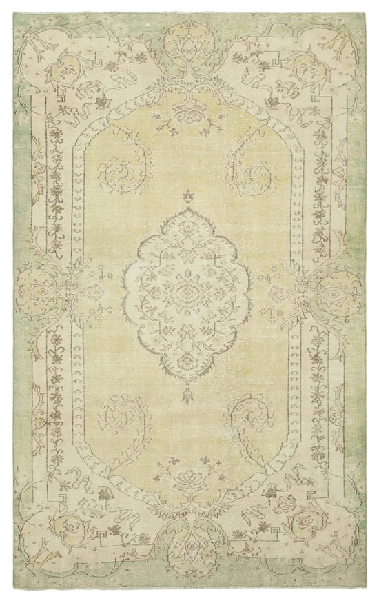 6x10 Beige Turkish Vintage Area Rug - 39043