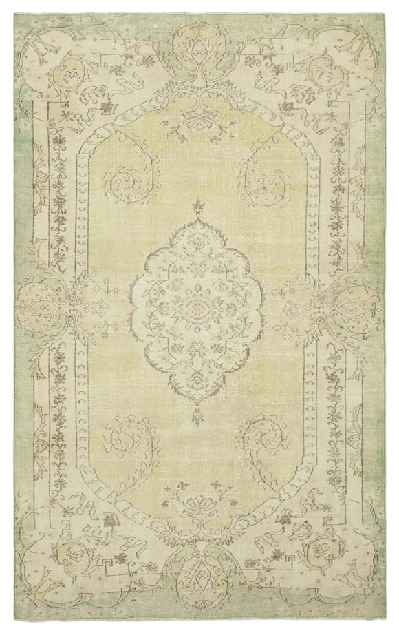 6x10 Beige Turkish Vintage Area Rug - 39043