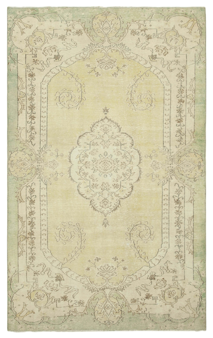 6x10 Beige Turkish Vintage Area Rug - 39043