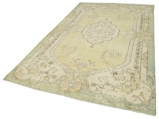 6x10 Beige Turkish Vintage Area Rug - 39043