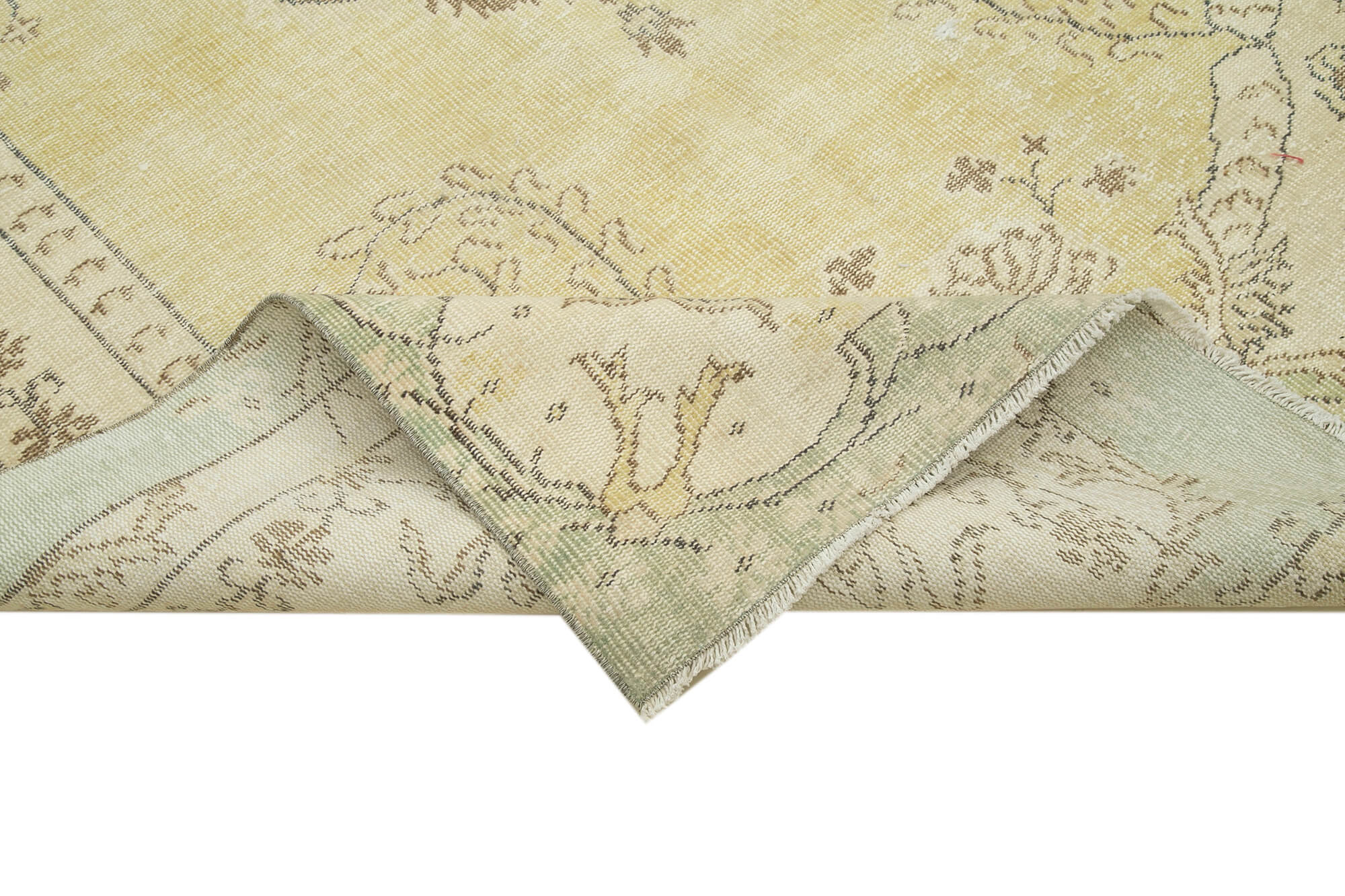 6x10 Beige Turkish Vintage Area Rug - 39043