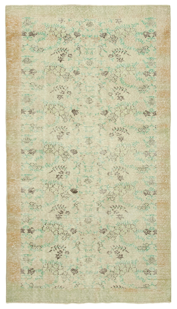 6x11 Beige Turkish Vintage Area Rug - 39051