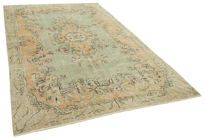 6x10 Beige Turkish Vintage Area Rug - 39054