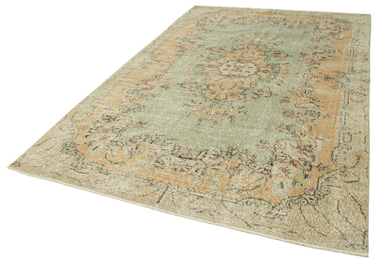 6x10 Beige Turkish Vintage Area Rug - 39054