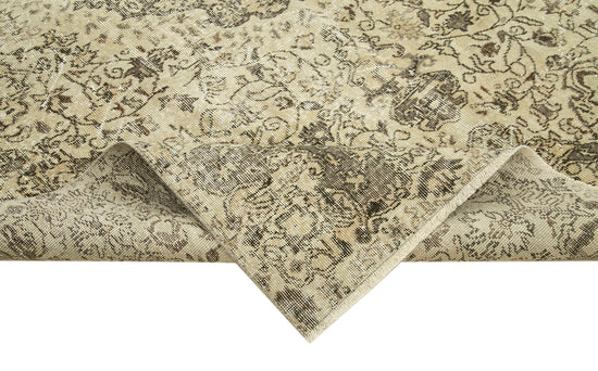 7x10 Beige Turkish Vintage Area Rug - 39059