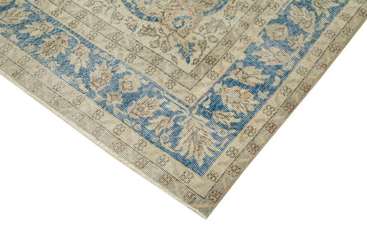 7x10 Beige Turkish Vintage Area Rug - 39061