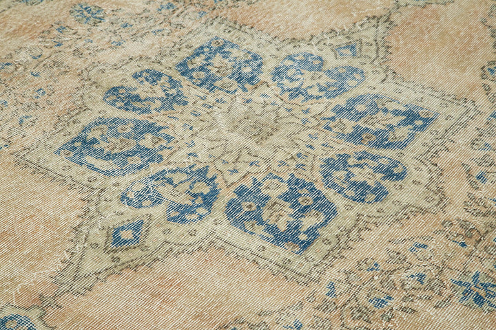 7x10 Beige Turkish Vintage Area Rug - 39061
