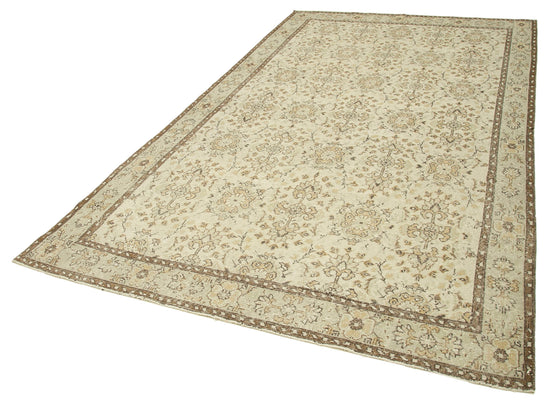 6x10 Beige Turkish Vintage Area Rug - 39066