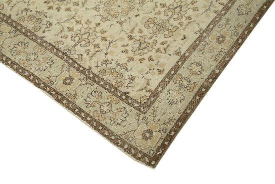 6x10 Beige Turkish Vintage Area Rug - 39066