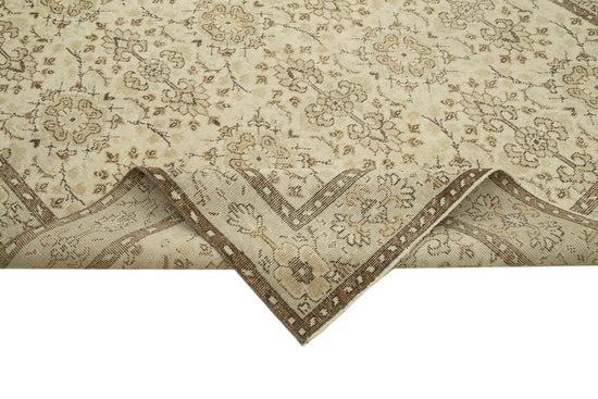 6x10 Beige Turkish Vintage Area Rug - 39066