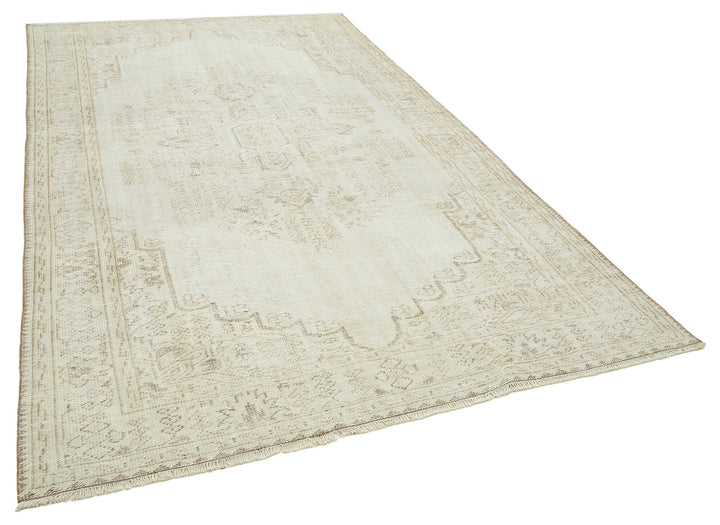 6x10 Beige Turkish Vintage Area Rug - 39067