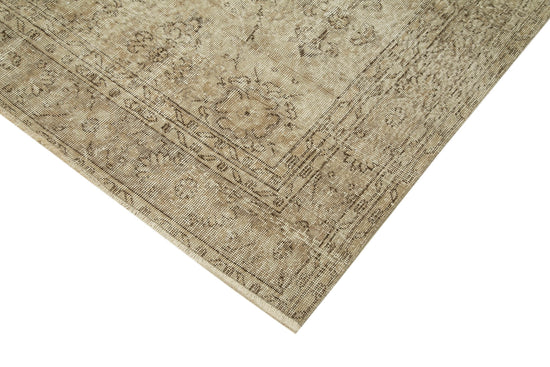 7x9 Beige Turkish Vintage Area Rug - 39070