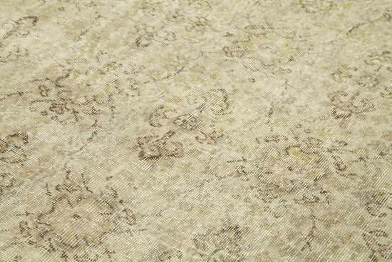 7x9 Beige Turkish Vintage Area Rug - 39070