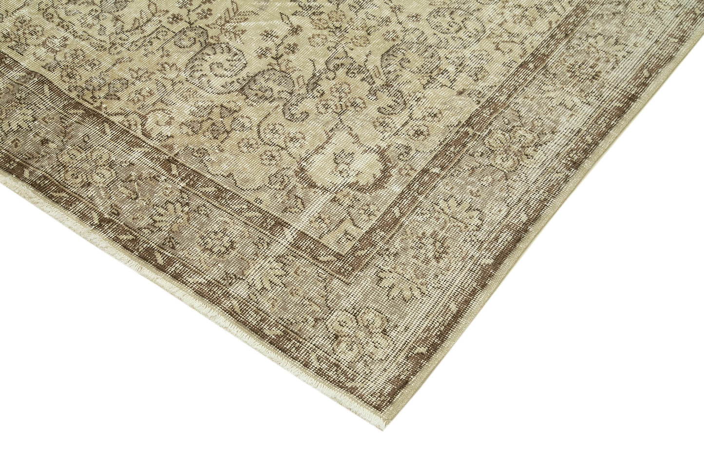 7x10 Beige Turkish Vintage Area Rug - 39071