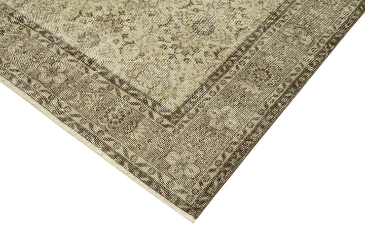 7x10 Beige Turkish Vintage Area Rug - 39074